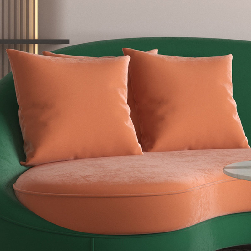 Canapé-lit Curved, Orienté à gauche (vu de face), Orange / vert foncé