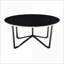 Ensemble de 3 tables basses et tables de bout de salon avec plateau en verre trempé noir, structure en métal moderne, facile à nettoyer