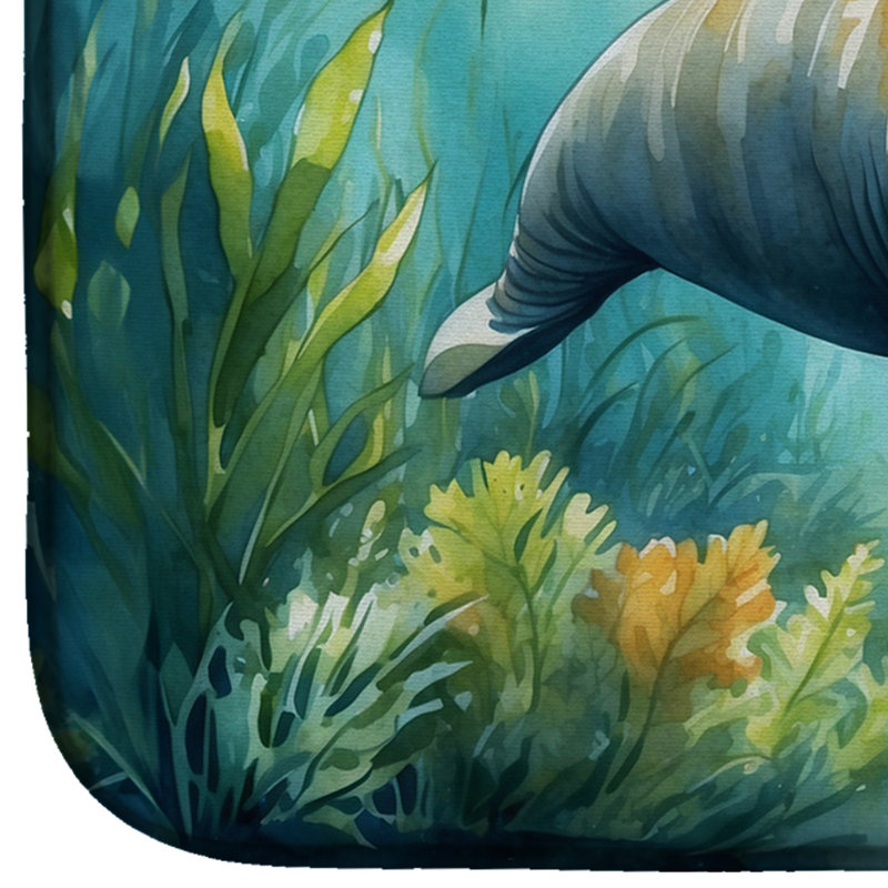Tapis de séchage pour lamantin dans un ruppie maritime