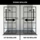 Mosaic 34" W x 74" H Fixed Framed Shower Screen with 3/8" Glass