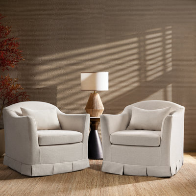 Electra Modern Farmhouse Slipcovered Swivel Armchair Set of 2 by Birch Lane