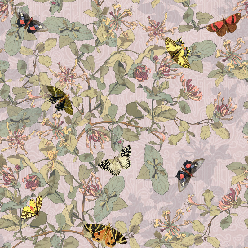 Yuki Osada Floral Wallpaper Double Roll, Dusty Rose