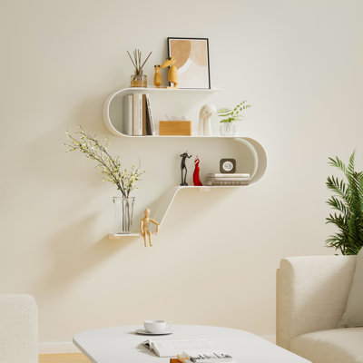 Élégantes tablettes flottantes en métal pour présentoirs muraux personnalisés (ensemble de 3)