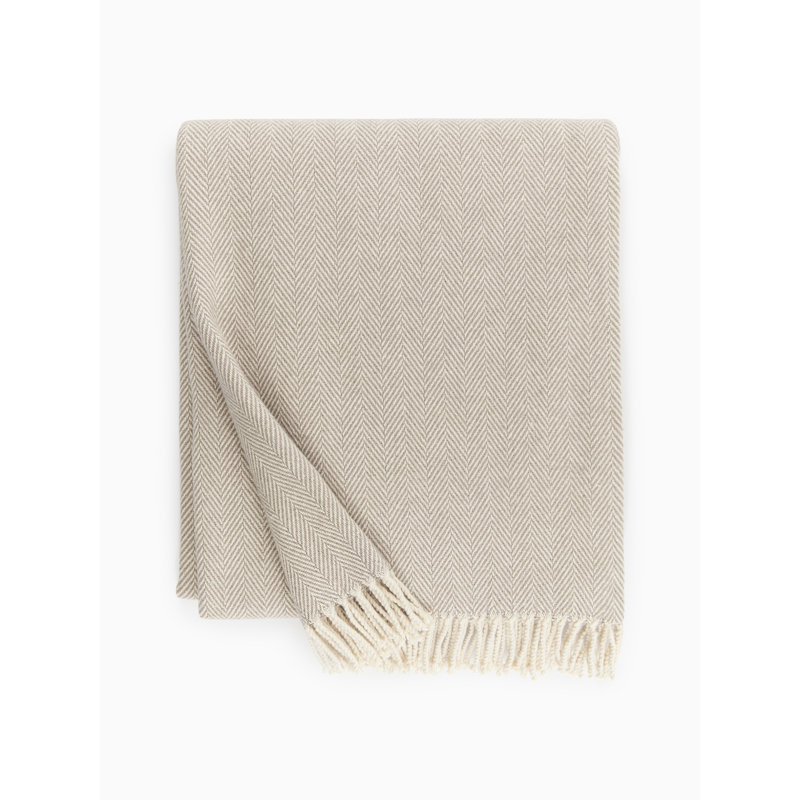 Celine Hand Woven Throw Blanket, Mushroom