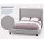 Lit plateforme tapissier avec tête de lit à oreilles Modern Bouclé, sans sommier tapissier, cadre de lit en tissu contemporain gris, très grand-1927739353-1927739350