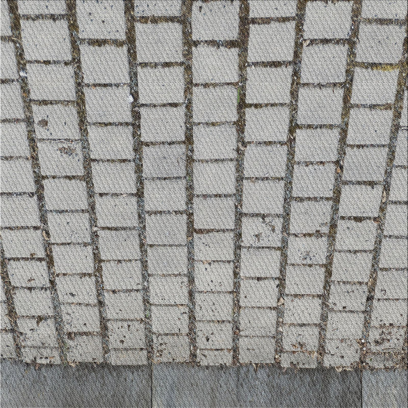 Tapis gris tissé à la machine, Carré 6 pi