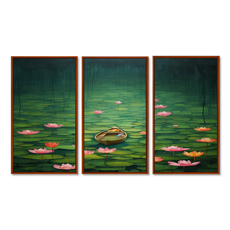 Allana - Boat Wall Art Set, Brown Floater Framed, 40" H x 60" W x 1" D