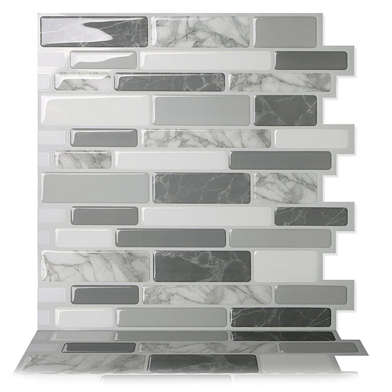 Addey 30.5cm W x 30.5cm L PVC Peel and Stick Mosaic Tile, Grey