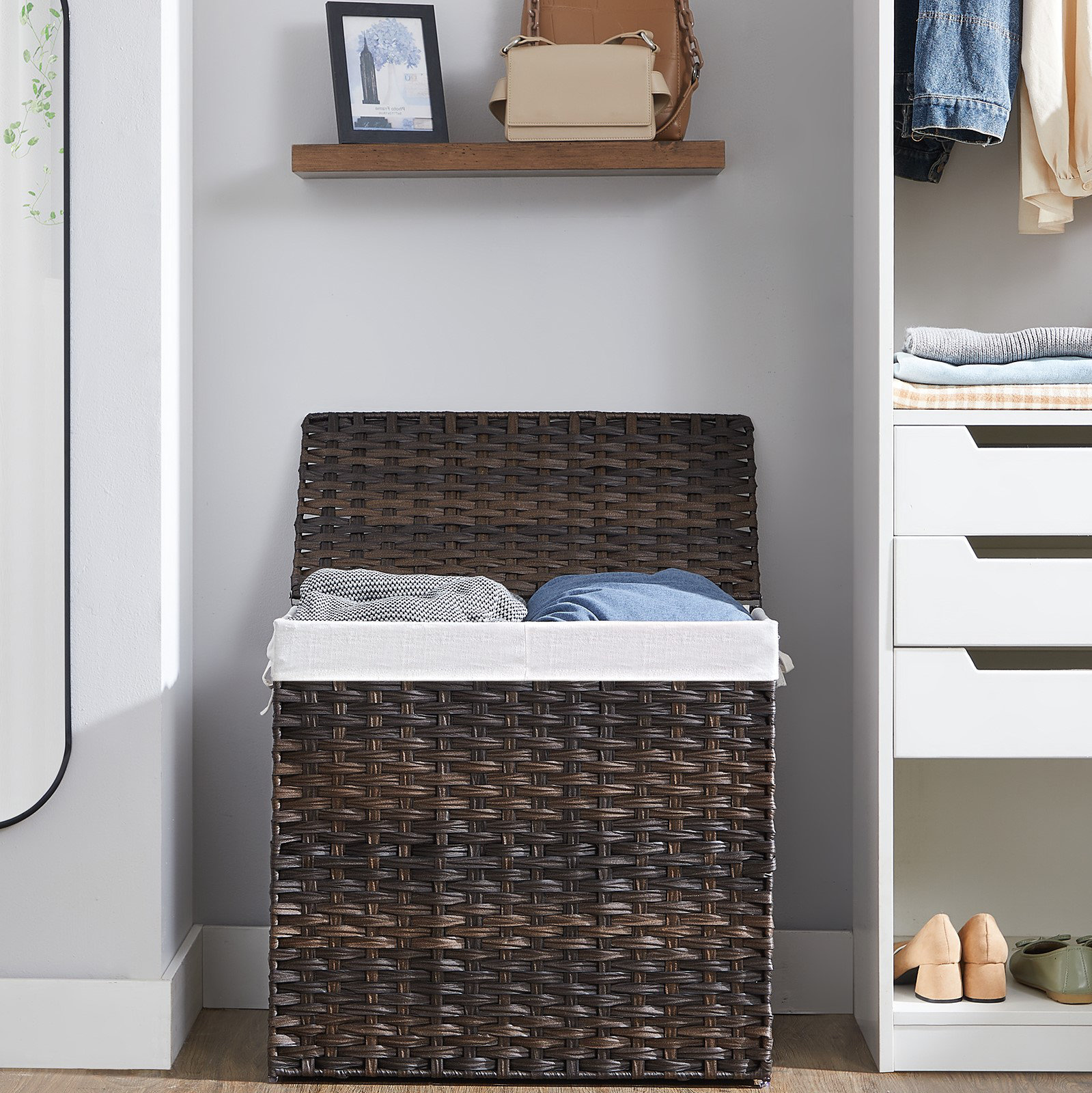 Gracie Oaks 130l Clothes Hamper With 2 Removable Liner Bags | Wayfair