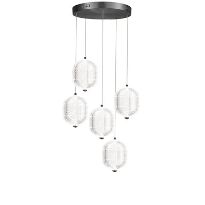 Luminaire suspendu DEL Peri, 5 lumières