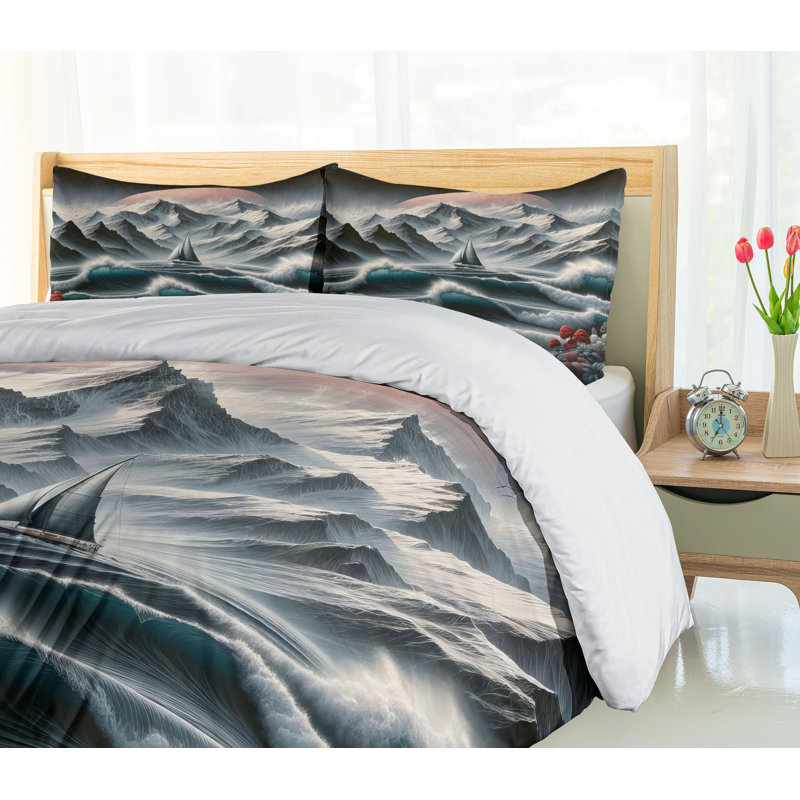Nautical Duvet Cover, California King Duvet Cover + 2 Standard Shams