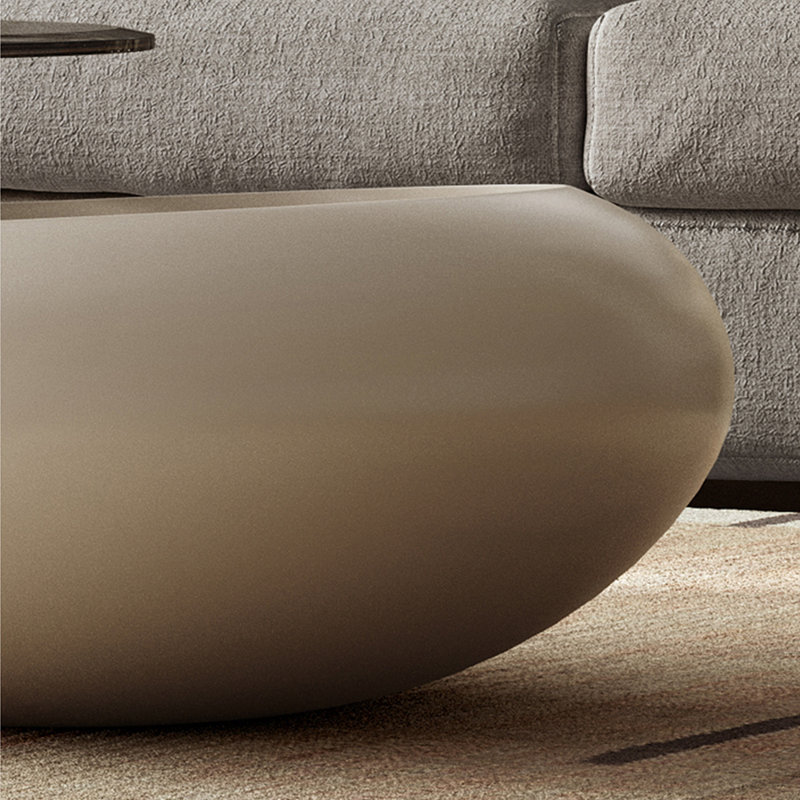 Table basse rotative en verre de style français