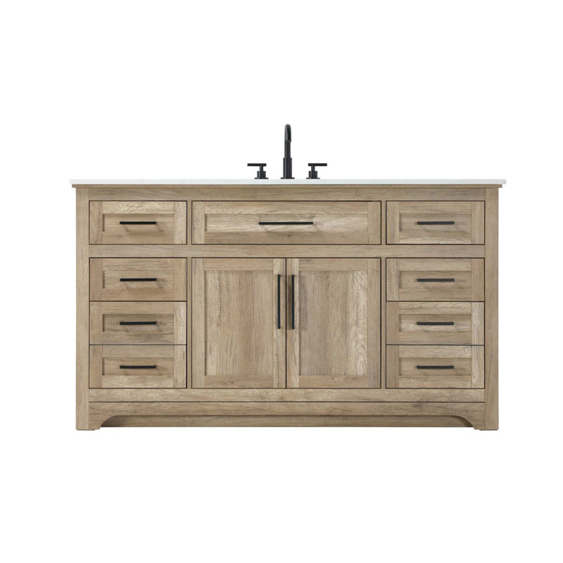 Meuble-lavabo simple 60 po en chêne naturel, 60", Chêne naturel