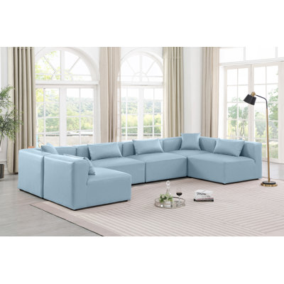 Canapé modulaire en similicuir 6 pièces Houswerth
