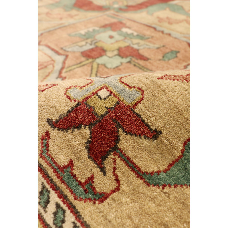 Serapi Oriental Hand-Knotted Wool Red/Rust Area Rug, Rectangle 9'8" x 10'3"