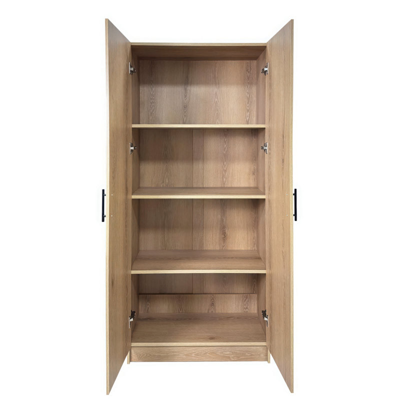 Armoire de rangement polyvalente en chêne Modex (ensemble de 2 pièces), Chêne