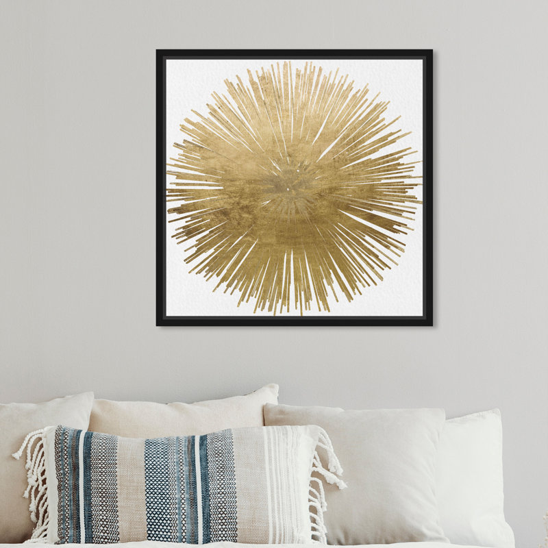 Sunburst Adore - impression, Toile avec cadre doré, H 16 po x l 16 po, Noir