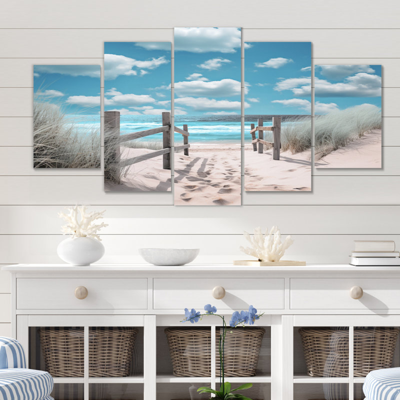 «Beach Seascape Dreams Path I on Canvas», reproduction de 5 pièces