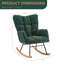 Chaise berçante Teddy, structure en métal, pieds en bois d'hévéa, capuchon de 300 lb, salon-2038180085