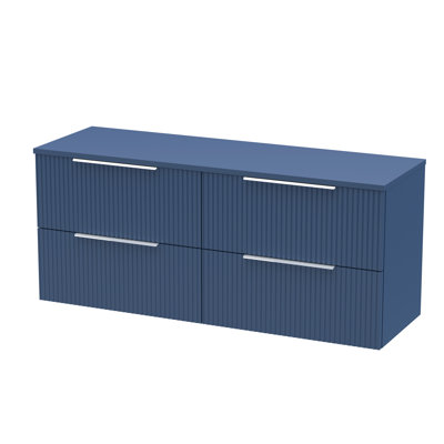 Fluted 120.5Mm Wall Hung 4-Drawer Vanity Base