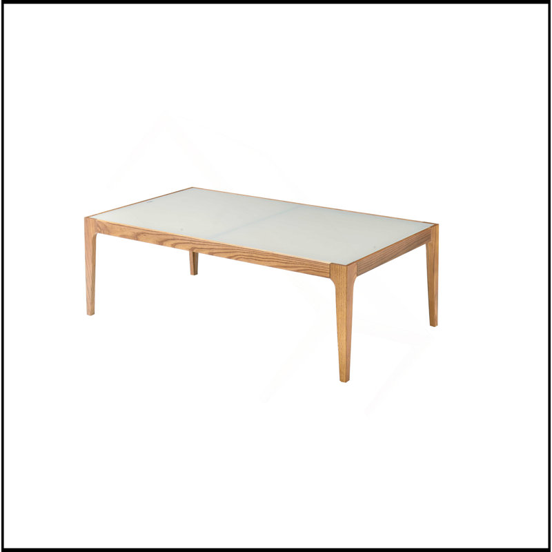 Table basse avec plateau en verre givré