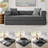 Boneless 76.77" Convertible Floor Compression Sofa Bed, 3-Seat Chenille Futon Couch with Pillow Back Support & Armrest, Foam Frameless Sleeper Sofa for Living Room Bedroom-2100569346