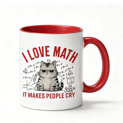 1pc I love mathematics. Logo Ceramic Coffee Mug Coffee Cup Tea Mug Holiday Gift Leisure Time suitable for holding Tea Milk.