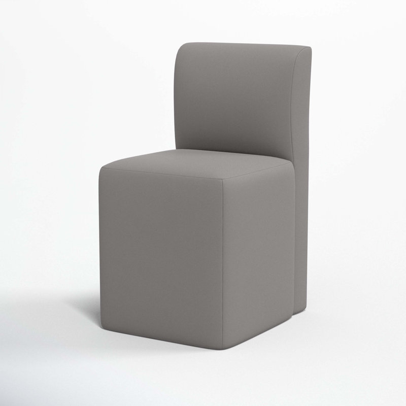 Chaise rembourrée Mendy, Velours classique loutre performance