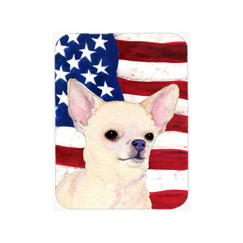 Planche à découper trinx American Flag USA avec Chihuahua