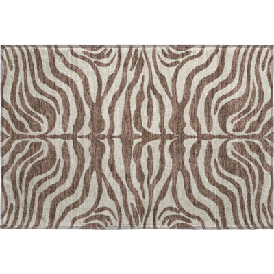 Premium Machine Washable Goulven AMF1042 Animal Print Rug