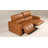 Chevak Brown Leather Sofa W/ 2 Recliners