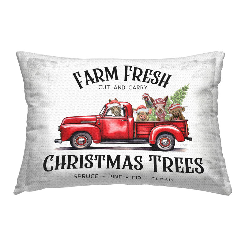 Coussin d'extérieur Rustic Farm Fresh Trees par Lee Keller