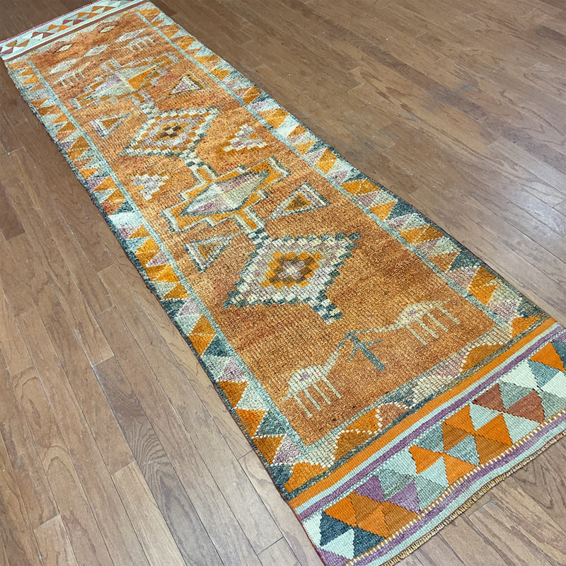  Handmade Turkish Oushak Wool Runner