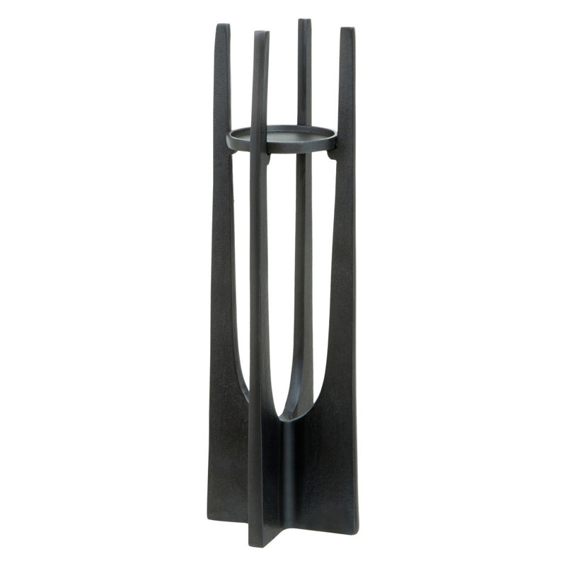 Kamakou Metal Tabletop Tealight Holder, 40cm H x 12cm W x 12cm D, Grey