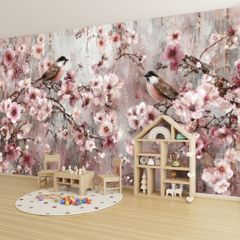 Papier peint adhésif auto-adhésif moderne pour la chambre à coucher Peel and Stick L 69 "x l 96" avec des pétales flottants oniriques