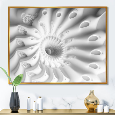 Annemasse - Fractale blanche en spirale en V - reproduction sur toile