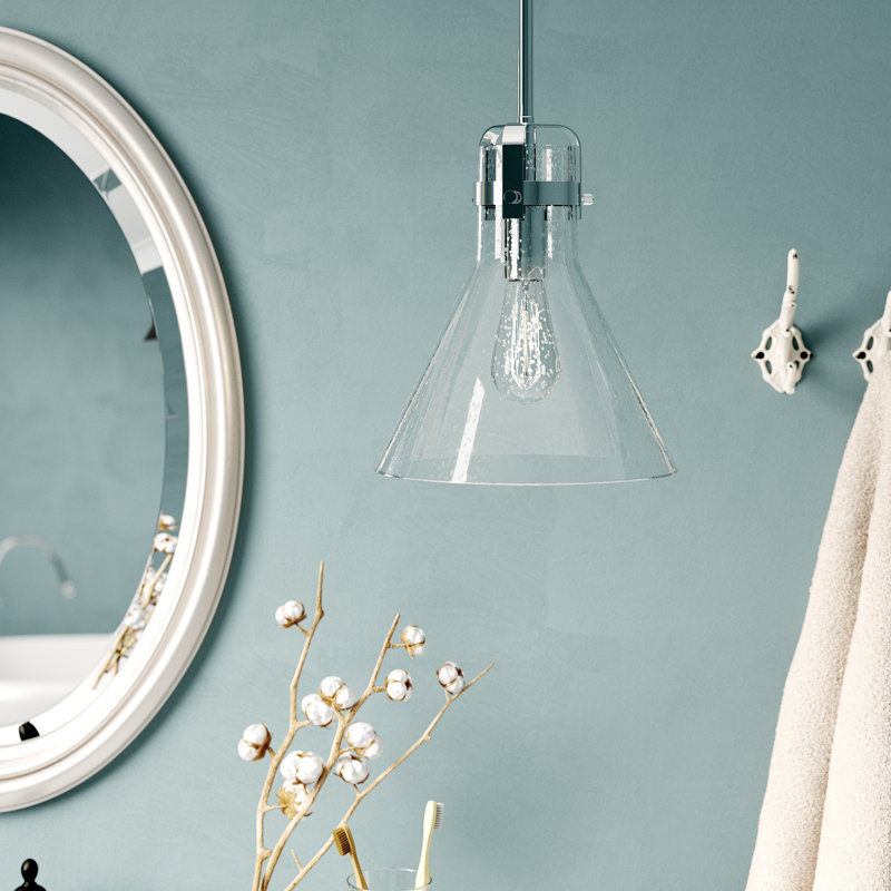 Amarvir 1 - Light Single Pendant, 56" H x 10" W x 10" D, No Bulb, Polished Chrome