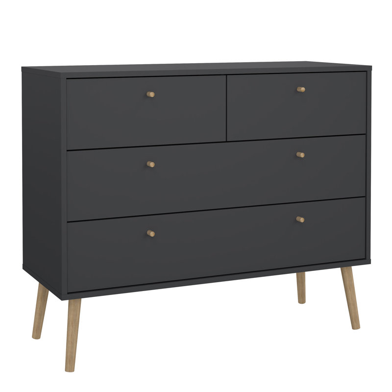 Bakersville 98.7cm W 4 - Drawer Chest of Drawers, Black