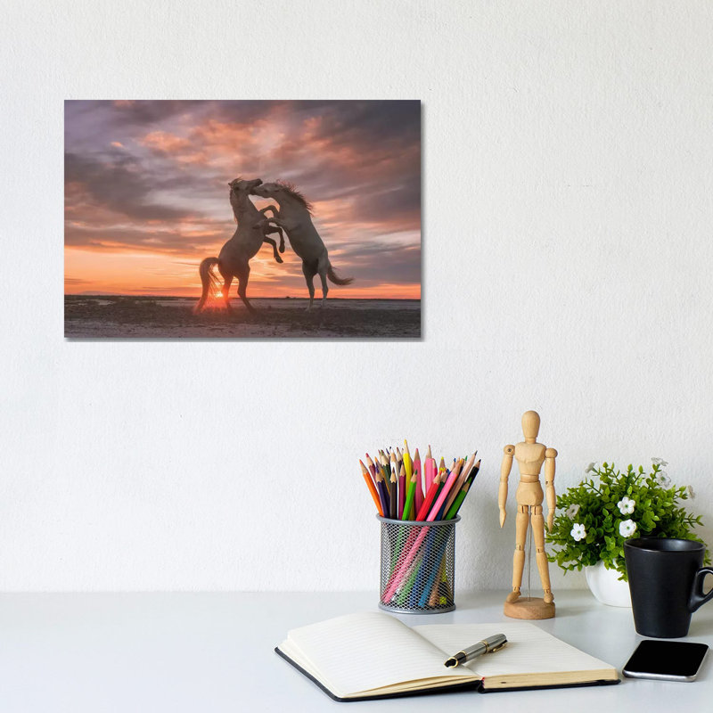 White Angels Of Camargue VII by Daniel Kordan - Wrapped Canvas Print, 20.32 cm H x 30.48 cm W