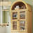 Arched China Cabinet Display Storage Cabinet with Drawers & Adjustable Shelves-290422706