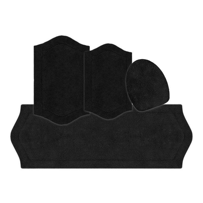 Tapis pour salle de bain Delean, Noir