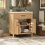 Meuble-lavabo de ferme de 30 pouces avec lavabo en résine, meuble-lavabo à cadre en bois massif, tablette réglable et rangement pour porte