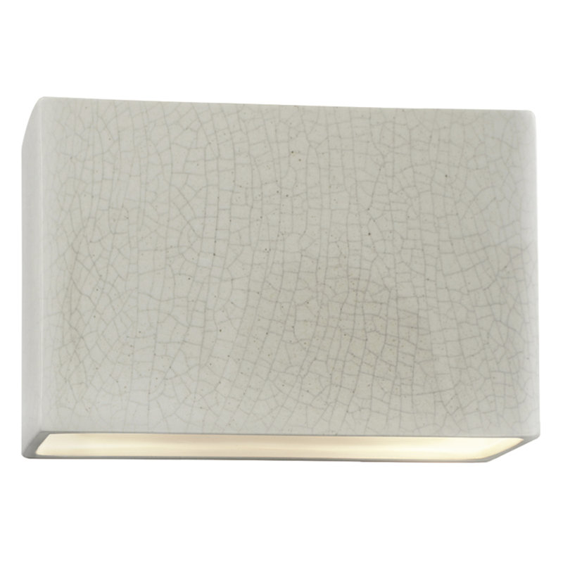 Applique murale encastrée 1 lumière à intensité variable Durso, DEL, Blanc craquelé, H 6 po x l 10 po x P 4 po