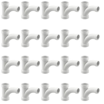 2 in. PVC DWV Combination Wye & 1/8 Bend 45° Elbow Hub, White PVC Drain, Waste & Vent Fitting, (20 Pack)