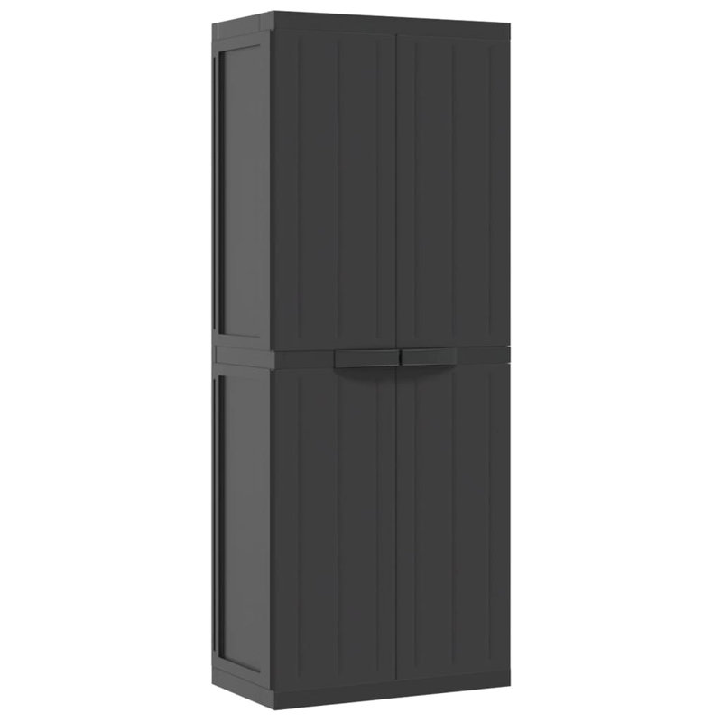 Plastic Single Storage Cabinet ( 165cm H x 65cm W x 37cm D), Black