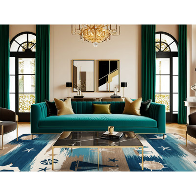  Tapis de style nautique lavable