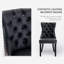  Ensemble de 4 chaises de salle à manger rembourrées en cuir et tissu noir / gris-2134824454-2134824698