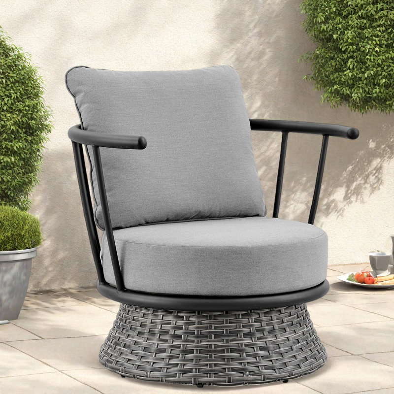 Chaises longues confortables pour le patio, osier et aluminium, sièges d'extérieur modernes