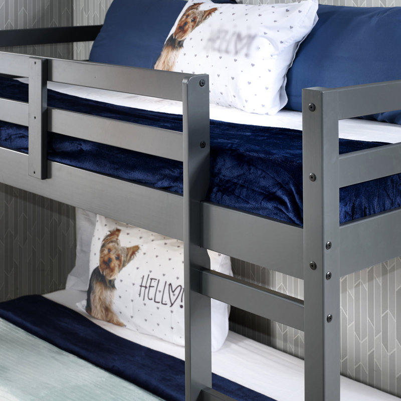 Grey Twin Loft Bed - Solid Pine Frame, 13 System, For Bedroom Functionality Bed, With 13 Slat Practical Function And Decor Upgrade