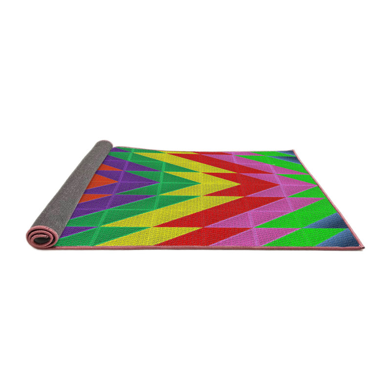 Tapis rouge/vert/bleu Izobel, Rond 8 pi